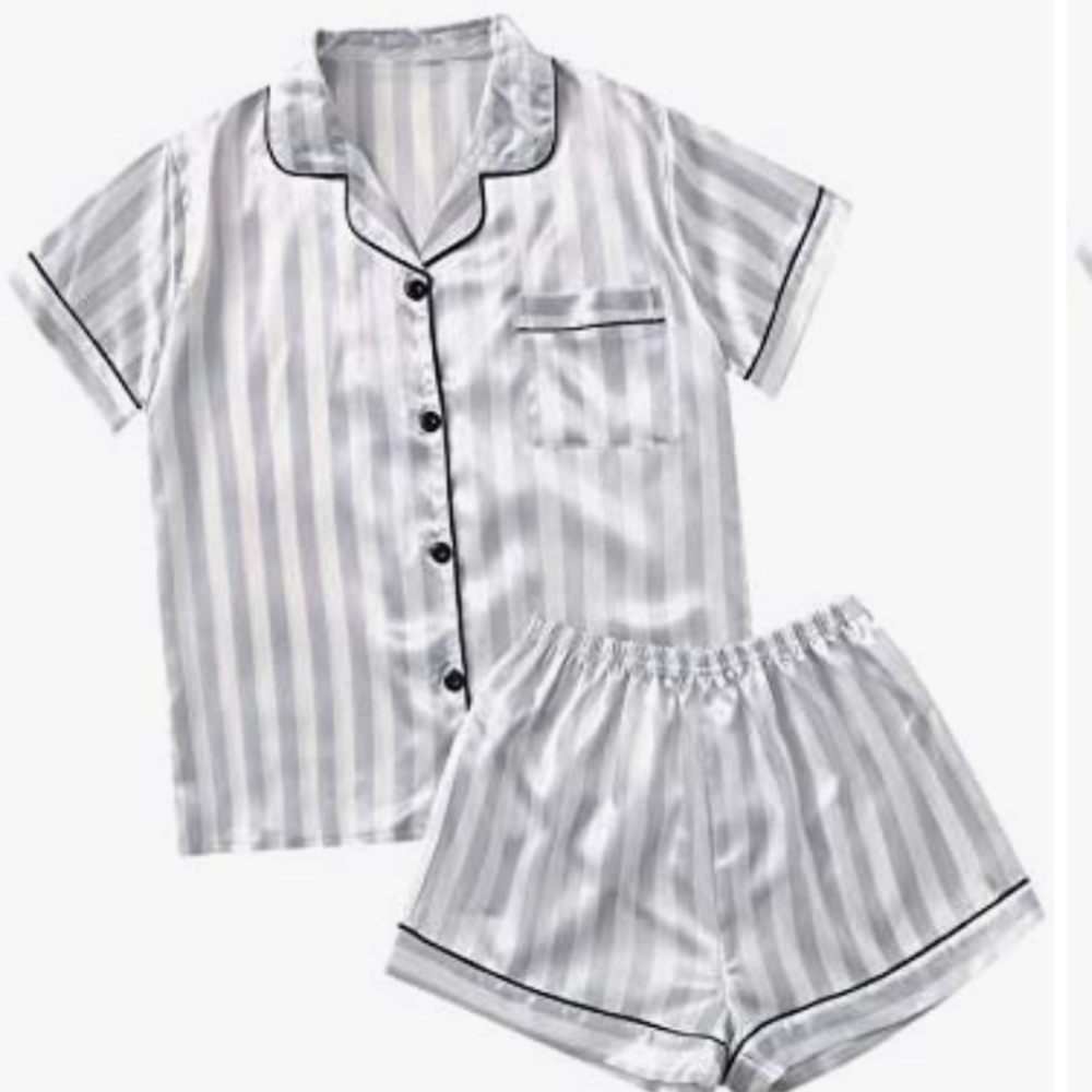 Striped button down pajamas